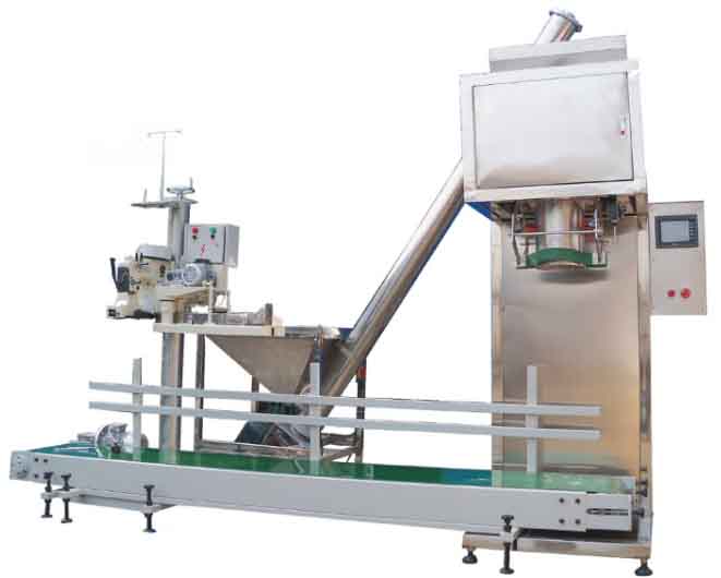 YX-DGS粉類大包裝灌裝機(2-50公斤,主機,上料機,傳輸帶,縫包機,控制器連網)